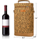 Tirrinia Wine Gift Tote Cheetah PU Leather 2 Bottle Insulated Carri