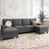 Shintenchi Sectional Couches Black Sofa 106.3" 4 Seater