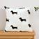 Shein Dachshund Embroidery 1 pc Pillow Case White (50.8x30.5cm)