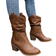 Shein Patch Decor Fashion Boots Pointed Toe Block Heel Western Boots for Women