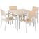 Beliani Prato Ensemble repas de patio, 1 Table incluse 4 Chaises