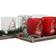 Home ESPRIT Christmas Set White/Red Värmeljuslykta 13.5cm 5st