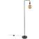 ValueLights Industrial Style Curved Stem Black Floor Lamp 150.5cm