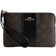 Coach Corner Zip Wristlet In Signature Canvas With Stripe - Gold/Walnut/Black