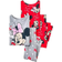 Minnie Mouse Girl's Snug Fit Minnie Mouse Cotton Pajama Set 4-pcs - Red/Grey