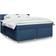 vidaXL Box Spring Con Colchón Tela Azul 180x200 cm Cama Continental