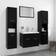 vidaXL Bathroom Furniture Set Black Engineered Wood
