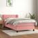 vidaXL Box Spring Colchón Terciopelo Rosa 100x200 cm Cama Continental
