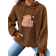 Temu Dusty Capybara Print Waffle Knit Hoodie - Caramel