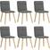 vidaXL 6 pcs Fabric Dark Grey Köksstol 86cm 6st