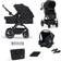 Kinderkraft Carrito Bebé 3 en 1 B-Tour con Mink Pro 22 kg - Black (Sistema de Viaje)