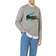 Lacoste Crocodile Motif Sweater - Heather Grey/White