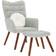 vidaXL Footstool Velvet Light Grey Lænestol 95.5cm