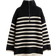 H&M Ribbed Sweater with Zipper - Black/Striped