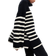 H&M Ribbed Sweater with Zipper - Black/Striped