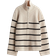 H&M Zip Top Rib Knit Jumper - Light Beige/Striped