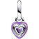 Pandora Chakra Heart Mini Dangle Charm - Silver/Purple