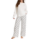 Victoria's Secret Flannel Long-Sleeve Tee-Jama Set - White Ribbon Script