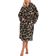 Yours Curve Leopard Print Shawl Collar Dressing Gown - Black