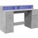 vidaXL Engineered Wood Concrete Gray Skrivebord 55x140cm