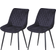 MCC Direct Leisure Velvet Elle Black Kitchen Chair 85cm 2pcs