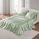 Madison Park Essentials Satin Luxury Bed Sheet Green (274.3x259.1cm)