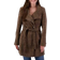 Calvin Klein Women's Asymmetrical Belted Wrap Coat - Tobacco