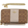 Coach Boxed Long Zip Around Wallet In Signature Canvas - Gold/Tan/Light Champagne