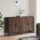 vidaXL Engineered Wood Brown Oak Sideboard 134x76cm