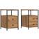vidaXL 857261 Artisan Oak Bedside Table 35.5x34cm 2pcs