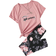 Shein Tween Girl Floral & Letter Graphic Tee & Leggings