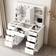 FUFU & GAGA Lighting Vanity Makeup White Dressing Table 19.7x43.3"