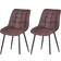 MCC Direct Faux Matte Suede Brown Kitchen Chair 85cm 2pcs