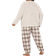 Shein Plus Size Women's Fleece Pajamas Set, Winter Dotted Pattern Embroidered Bear Decor Crew Neck Lounge Wear