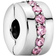 Pandora Sparkling Row Clip Charm - Silver/Pink