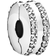 Pandora Double Lined Pavé Clip Charm - Silver/Transparent