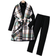 Shein Tween Girl Plaid Print Belted Vest Coat & Tee & Leggings