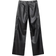 Stradivarius Faux Leather Cargo Trousers - Black