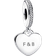 Pandora Engravable Heart Tag Dangle Charm - Silver/Transparent
