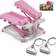 Sunny Health & Fitness Smart Mini Steppers for Exercise at Home, Stair Step Stepper Full-Body Workout, Gym Equipment Machine, Free SunnyFit App Connection Pink P2000SMART