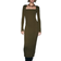 H&M Mixed-Knit Dress - Dark Khaki Green