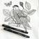 Uni Pin Lettering Drawing & Writing Felt Tip Pens 5-pack