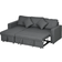 Homcom Couch with Reversible Chaise Dark Grey Sofa 229cm 3 Seater