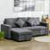 Homcom Couch with Reversible Chaise Dark Grey Sofa 229cm 3 Seater