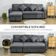 Homcom Couch with Reversible Chaise Dark Grey Sofa 229cm 3 Seater