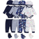 Shein 4pcs/Set Newborn Baby Boy Cute Cartoon Rocket & Satellite Print Romper, Pants, Hat, Gloves Outfit, Spring Autumn