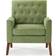 Lark Manor Upholstered Avocado Green Linen/ Brown Wood Armchair 33.8"