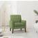 Lark Manor Upholstered Avocado Green Linen/ Brown Wood Armchair 33.8"