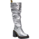 Dr. Martens Kasey Metallic Leather Knee High Heel Boots - Silver