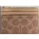 Coach Card Holder Wallet In Blocked Signature Canvas - Gold/Sand/Tan